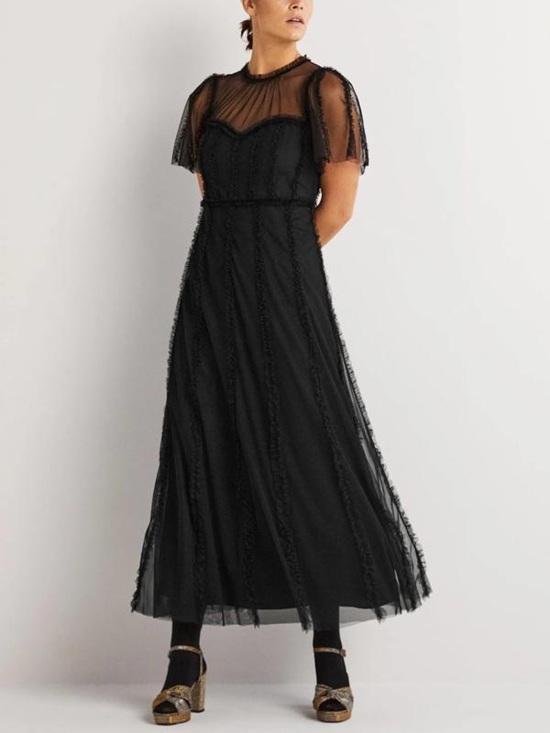 Boden Dresses & Skirts - Boden frill tulle batwing sleeve dramatic long dress 14